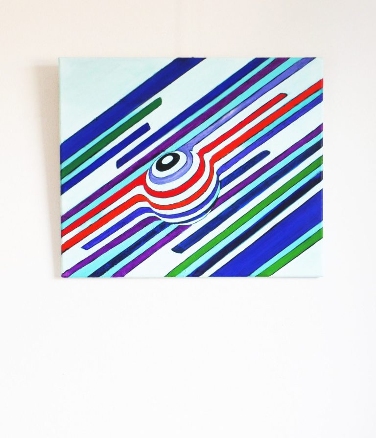 Abstract painting, modern shapes and simple colors are the essence of Zen.